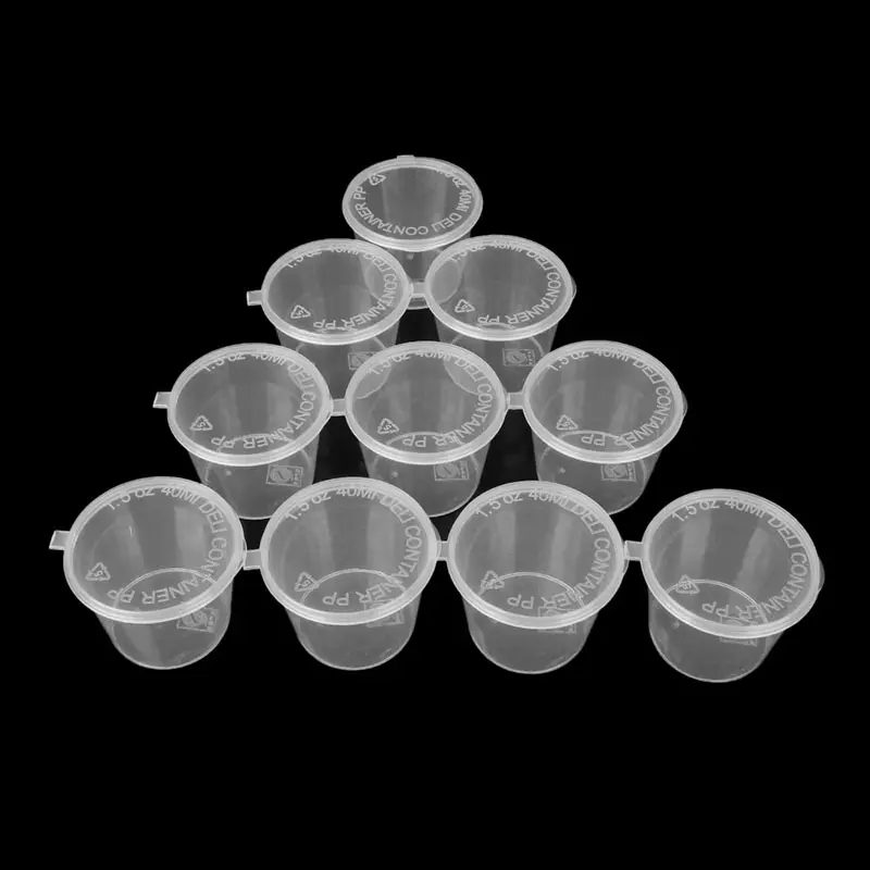 कस्टम मिनी पीपी/पेट 0.75 ऑउंस- 5.5 ऑउंस ढक्कन वाले भाग कप मसाला कप कंटेनर प्लास्टिक सॉस कप