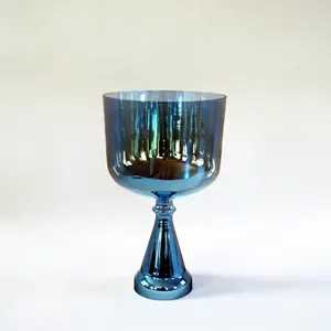 HF Crystal Singing Holy Grail Blue Sound Healing Chalice 432hz 440hz Quartz Crystal Singing Bowl Music Instrument