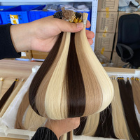 Leshine russe droite I/u/v pointe cheveux pré-collés cuticules brutes alignées Extension de cheveux humains I pointe Extensions de cheveux