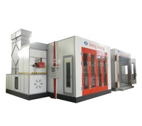 Cabine de peinture diesel certifiée CE avec éclairage LED et filtres environnementaux à 3 étapes pour ateliers de carrosserie automobile