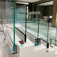 Profilé de garde-corps en verre avec base en U en aluminium, garde-corps en verre pour balcon extérieur, pince pour clôture en verre, sécurité pour escalier, main courante en verre pour hôtel et patio