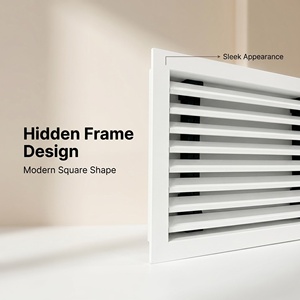 Diffuseur linéaire en PVC moderne à grille dissimulée pour ventilation murale extérieure et sous-sol, sur mesure, conforme ROHS - Product Image 3