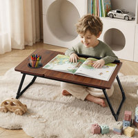 Support d'ordinateur portable réglable et pliable, table polyvalente inclinable pour ordinateur portable avec porte-gobelet pour la maison, le lit et le canapé