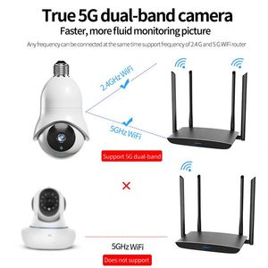 360 Panorama Lamp <b>Camera</b> 5GHZ 2.4Ghz Bulb Video <b>Camera</b> Surveillance 360 Degree Light Bulb Wifi Cctv Security Cameras - Product Image 2
