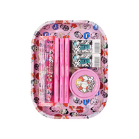 Nouveau design, ensemble de plateaux métalliques personnalisables, accessoires pour fumeurs, kit de plateau à herbes, plateau à rouler en fer blanc, vente en gros