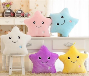 CE EN71 Led Ánh Sáng Đồ Chơi Sao Sáng Gối Đồ Chơi Mềm Nhồi Bông Sang Trọng Phát Sáng Đầy Màu Sắc Sao Trăng Shape Cushion Led Đồ Chơi Ánh Sáng - Product Image 2