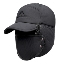 2025 mode noir oreillette épaissi hiver trappeur chapeau hiver extérieur femmes homme chaud casquette de Baseball