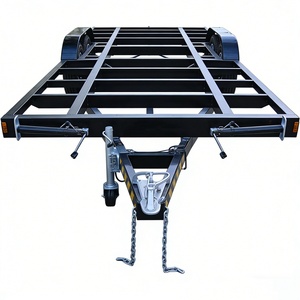 Remorque utilitaire à double essieu en acier robuste Q235, capacité de charge maximale de 10 000 lb, châssis de remorque pour transport de voitures DIY, constructions personnalisées - Product Image 2