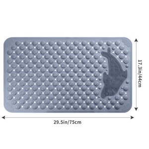 Alfombrilla de Ducha Antideslizante Cuadrada con Diseño de Ballena, Alfombrilla de Baño de PVC Suave con Ventosas y Nodos de Masaje para Ducha y Bañera - Product Image 2