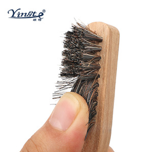 Cepillo para zapatos de crin de caballo Yinste con mango largo de madera maciza para el cuidado y la limpieza - Product Image 3
