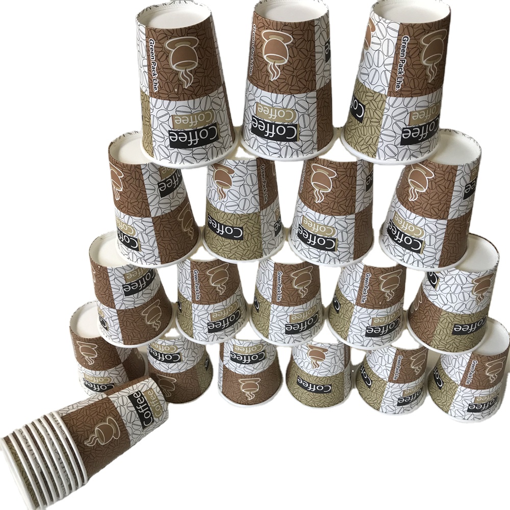 Wholesales Custom Logo Printed Food Grade White Kraft Paper 12oz Coffee Paper Cardboard Cups Packaging