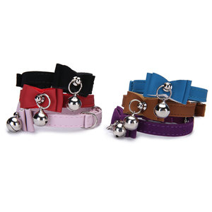 Colliers à cloche pour animaux de compagnie, réglables, pour chat, petite taille, rouge, marron, bleu, monochrome, style simple - Product Image 1