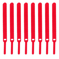 Vente en gros 10x175mm Rouge Dos à Dos Étanche Nylon Crochet Boucle Attaches de Câble Sangles de Rangement Écologique Maison Bureau Salle de Classe
