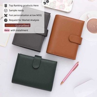 Yihe E-commerce Best Seller 30MM 6 Bague en or A6 Reliure en cuir de litchi souple Portefeuille Fly Leaf Sacs pour la gestion du budget de trésorerie