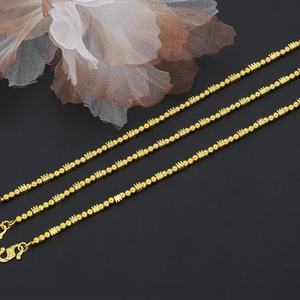 JXX 24K Gold Plated <b>Bead</b> <b>Bracelet</b> Trendy Fashion Jewelry with Brass Charm Chain & Link Style - Product Image 3