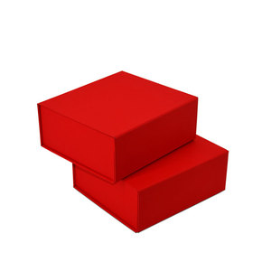 New Design Flat Packaging OEM Logo Cardboard Magnetic Flip Top Rigid Red Paper Cosmetics Bottle Gift <b>Box</b> <b>Foldable</b> - Product Image 2