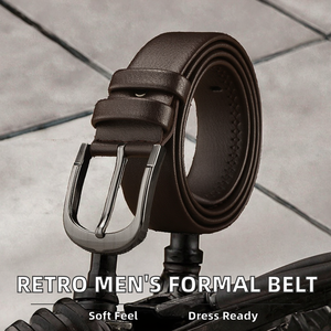 Cinturón Formal de Cuero Vacuno para Hombre, Cómodo, Duradero, de Lujo, con Hebilla Geométrica de Aleación, 120 cm, 3.5 cm, en Oferta - Product Image 2