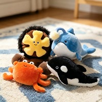 Niedliche Meereskreaturen-Plüschpuppe Krabbe Seeigel Laternenfisch Killerwal Weiches Stofftier aus Polyester PP Stressabbau-Spielzeug nach Maß