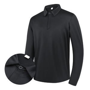 Venta al por mayor para hombre gimnasio ropa deportiva de secado rápido Slim Fit negro manga larga pulóver otoño Fitness camiseta de tela de punto - Product Image 6