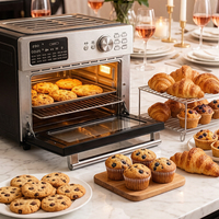Four à friture sans huile numérique grande capacité, friteuse multifonction pour la cuisson de gâteaux, pains et pâtisseries avec 6 accessoires