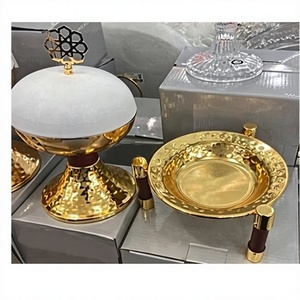 Hammered Aluminium Decorative Bowl Round Shape Gold Color Dry Fruits Serving Bowl For Home Hotel Usage - Product Image 1
