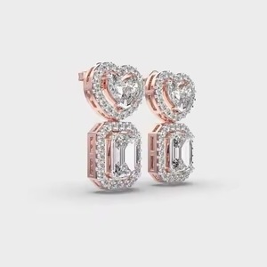 Boucles d'oreilles en diamant délicates les plus vendues pour les demoiselles d'honneur ou la demoiselle d'honneur principale, bijoux coordonnés pour la fête de mariage en provenance d'Inde - Product Image 3