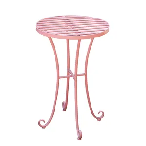 Table de café en rotin français forgé rose, petite Table latérale pour Bar maison, vente en gros, offre spéciale