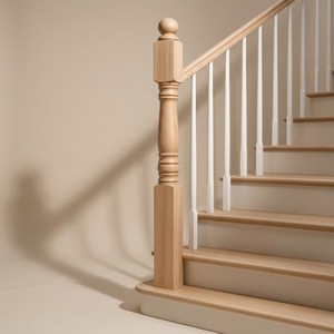 Traditional <b>Wooden</b> Newel Post Turned Spindle White Balusters Staircase Handrail Fitting Replacement Supplier Interior Renovation - Product Image 1