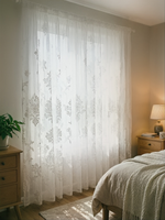 Tissu de rideau voile tissé et teint écologique 100% polyester, texture fil slub, rideaux voile naturels pour décoration intérieure bohème