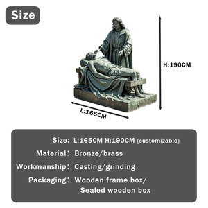 Famosa Estatua de Latón Católica Cristiana de Jesús a Tamaño Real, Escultura de Bronce de la Sagrada Sagencia - Product Image 3