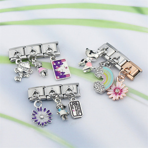 Prodotti di Tendenza: Bracciale Italiano con <span class=keywords><strong>Charm</strong></span> in Acciaio Inossidabile Altamente Lucidato, 18 Maglie - Product Image 4