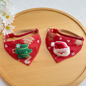 Nuevo collar triangular con bandana navideña para mascotas, lindo accesorio navideño para gatos, collar para perros, reno, Papá Noel - Product Image 2