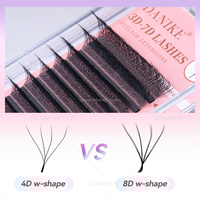 Livraison Gratuite Extensions de Cils 4D Double Pointe Forme W D Mix 8-15mm 0.07mm Éventails Préfabriqués 8D Plateau de Cils pour Usage Professionnel en Salon