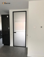 Porte de douche en verre de salle de bain au design moderne, porte en aluminium pour WC, salle de bain intérieure, portes à charnières