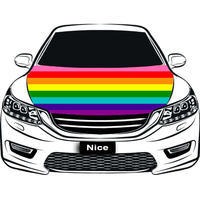 Housse de capot de voiture personnalisée Arc-en-ciel (Mise à jour Lavande) pour les fêtes gay, accessoire en polyester réutilisable multi-usages pour les salons automobiles en extérieur