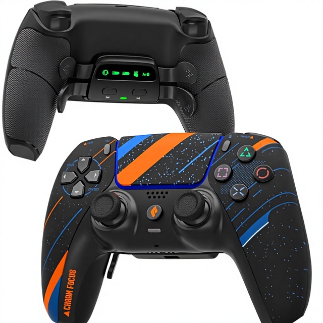 Improved PS5 Controller, 4 Back Buttons, TMR Magnetic Anti Drift Joystick, 2500mAh Battery, Suitable for PS5 and PC Gaming PS5