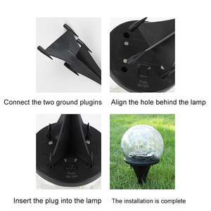 20LED nứt thủy tinh bóng năng lượng mặt trời inground vườn ánh Sáng Sân Vườn cỏ năng lượng mặt trời ánh sáng năng lượng mặt trời đèn <span class=keywords><strong>LED</strong></span> cho vườn nhà trang trí ngoài trời - Product Image 4