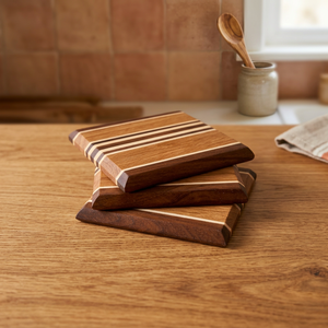 Posavasos de Madera de Nogal y Acacia de 10 mm de Grosor, Ecológicos y de Lujo, con Soporte de Hierro para Café, Venta al Por Mayor - Product Image 6