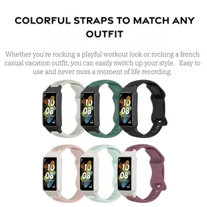 Bracelet en silicone souple et respirant à motif pissenlit pour montre connectée <span class=keywords><strong>Honor</strong></span> <span class=keywords><strong>Band</strong></span> <span class=keywords><strong>6</strong></span>/6NFC/6Pro/7 - Respectueux de la peau et étanche - Product Image 6