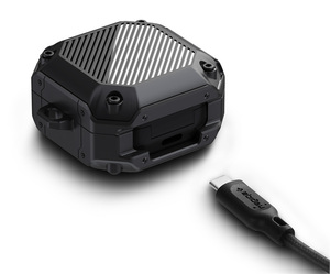Estuche de lujo para auriculares con textura de fibra de carbono TPU Armor Case para Samsung <span class=keywords><strong>Galaxy</strong></span> <span class=keywords><strong>Buds</strong></span> 2 Pro / <span class=keywords><strong>Buds</strong></span> FE Live Cover Fundas a prueba de golpes - Product Image 3