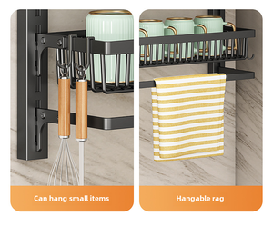 Meilleure vente étagère à épices de cuisine suspendue au mur multicouche en métal sur la porte organisateur de garde-manger étagère de rangement avec paniers en filet - Product Image 4