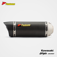 Prix de gros d'usine Forsound, silencieux d'échappement rectangulaire en fibre de carbone véritable pour Kawasaki Ninja 400