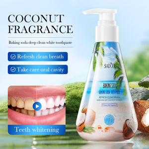 SADOER Dentifricio Senza Fluoruro al Gusto Menta con <span class=keywords><strong>Bicarbonato</strong></span> di Sodio per la Cura dei <span class=keywords><strong>Denti</strong></span>, 220g Grande Capacità, Sbiancante per Uso Domestico - Product Image 2