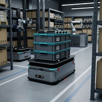 Robot AGV de levage supérieur, robot mobile autonome à laser SLAM pour la logistique d'entrepôt, la manutention de matériaux et le transfert de palettes