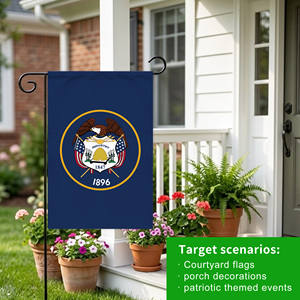 Maßgefertigte 12x18 Doppelseitige Gartenflagge USA Utah Bienenstock Sego-Lilie Stern-Design Terrassen-Gartenflagge - Product Image 5