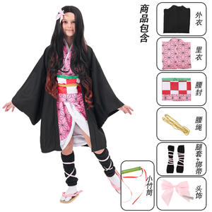Anime Kimetsu Geen Yaiba Zenitsu Giyu Tanjirou Kamado <span class=keywords><strong>Nezuko</strong></span> Cosplay Vrouwen Kids Mannen <span class=keywords><strong>Kimono</strong></span> Uniform Party - Product Image 3