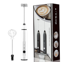 Electric Milk Frother, 2 Whisk, Handheld, 3 Speed