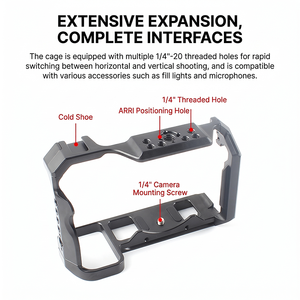 Jaula de Aluminio para Cámara <span class=keywords><strong>Nikon</strong></span> Z5/Z5II/Z6/<span class=keywords><strong>Z6II</strong></span>/Z6III/Z7/Z7II, Marco Protector Ligero de 186g - Product Image 5