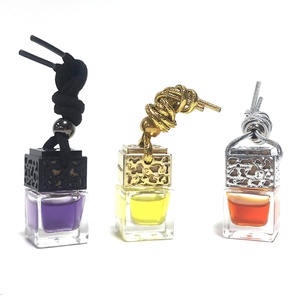 Wholesale Hanging Car Perfume Glass Empty Square Bottles Screw Cap Air Freshener Essential <b>Oil</b> <b>Diffuser</b> Aromatherapy Stock - Product Image 4