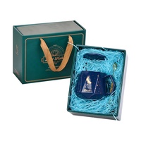 Ensemble de tasses vert foncé haut de gamme boîte-cadeau en papier ondulé boîte à tiroirs à boucle durable avec doublure en mousse de protection boîte-cadeau
